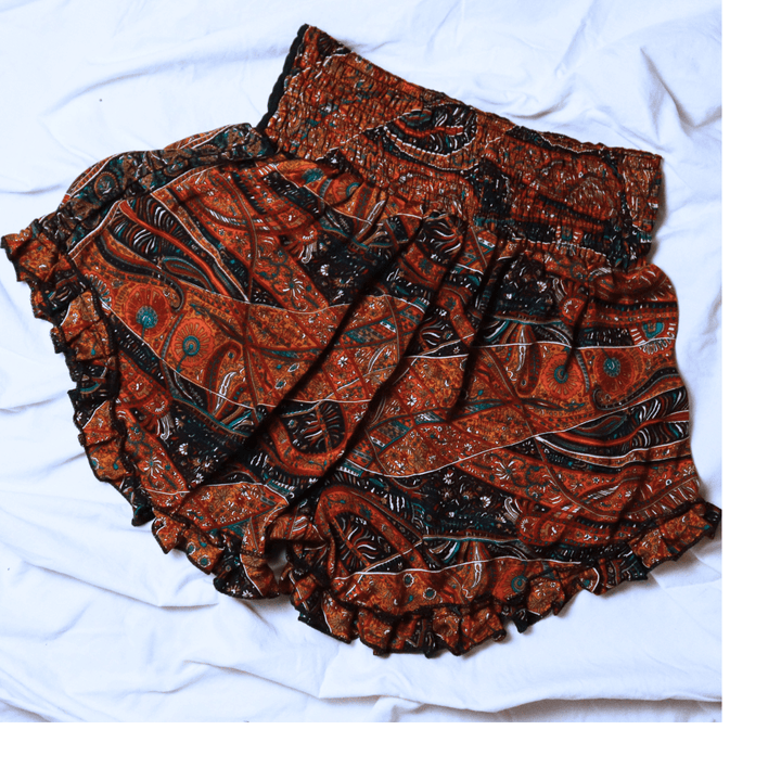 OOAK Silk Sari Shorts XL (0014) - Ethically Made