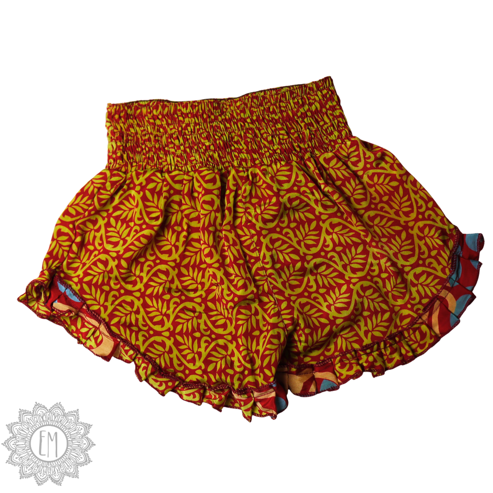 OOAK Silk Sari Shorts Sm/Md (0012)