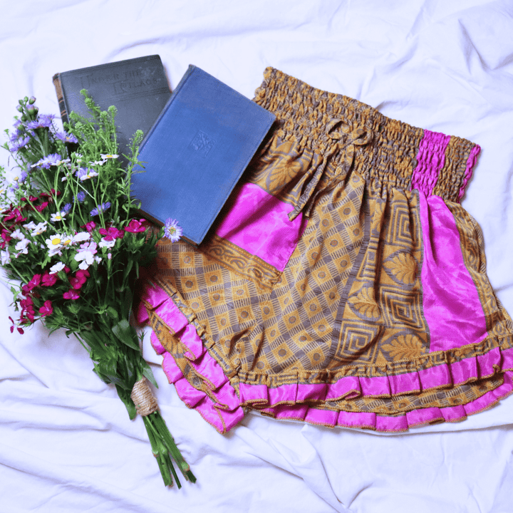 OOAK Silk Sari Shorts XL (0015) - Ethically Made