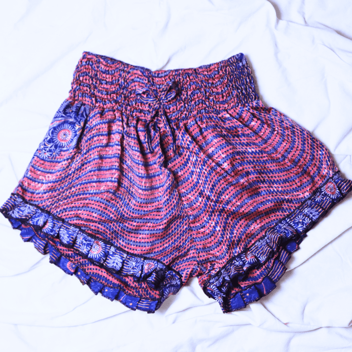 OOAK Silk Sari Shorts XL (0010) - Ethically Made