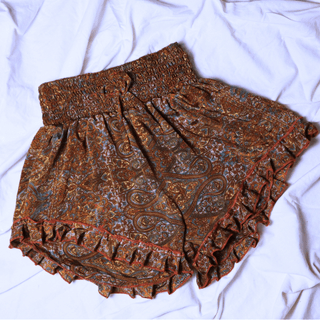 OOAK Silk Sari Shorts XL (00014) - Ethically Made
