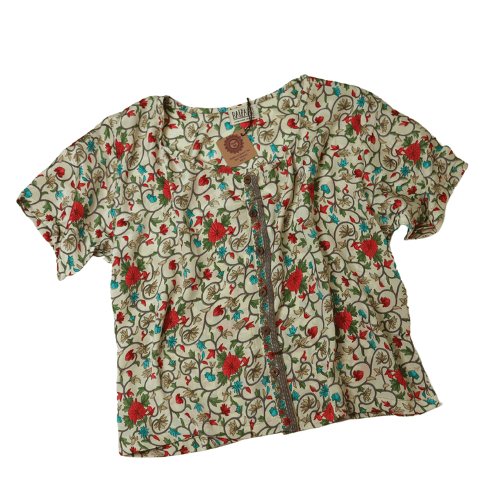 Beatrix Button Top - Medium (0013) - Ethically Made