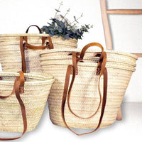 French Market Bag with Leather Handles - Ethically Made