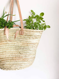 French Market Bag with Leather Handles - Ethically Made