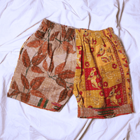 OOAK Cotton Kantha Beach Shorts - Large (0004) - Ethically Made