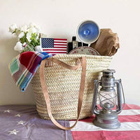 French Market Bag with Leather Handles - Ethically Made