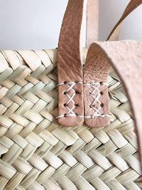 French Market Bag with Leather Handles - Ethically Made