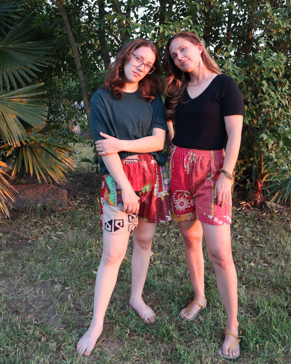 OOAK Cotton Kantha Beach Shorts - Medium (0002) - Ethically Made