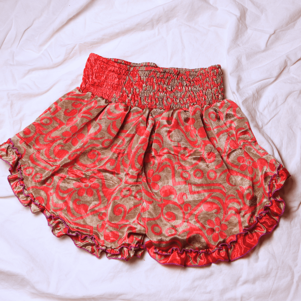 OOAK Silk Sari Shorts Md/Lg (0010) - Ethically Made