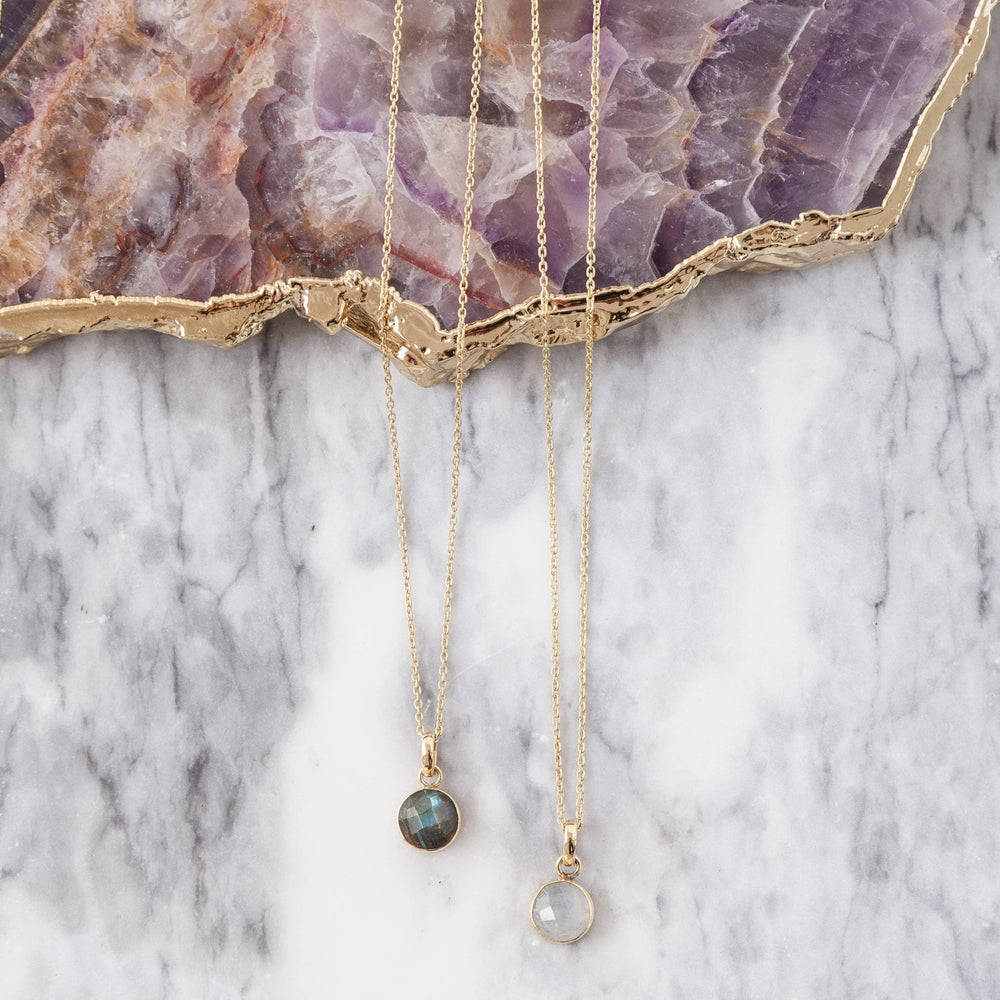 Small Faceted Pendant Necklace - Ethically Made