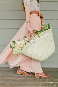 French Market Bag with Leather Handles - Ethically Made