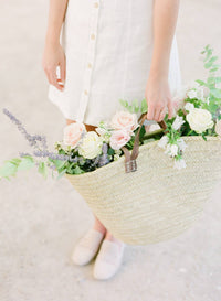 French Market Bag with Leather Handles - Ethically Made