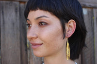 Brass Etched Water Drop Earring - Ethically Made
