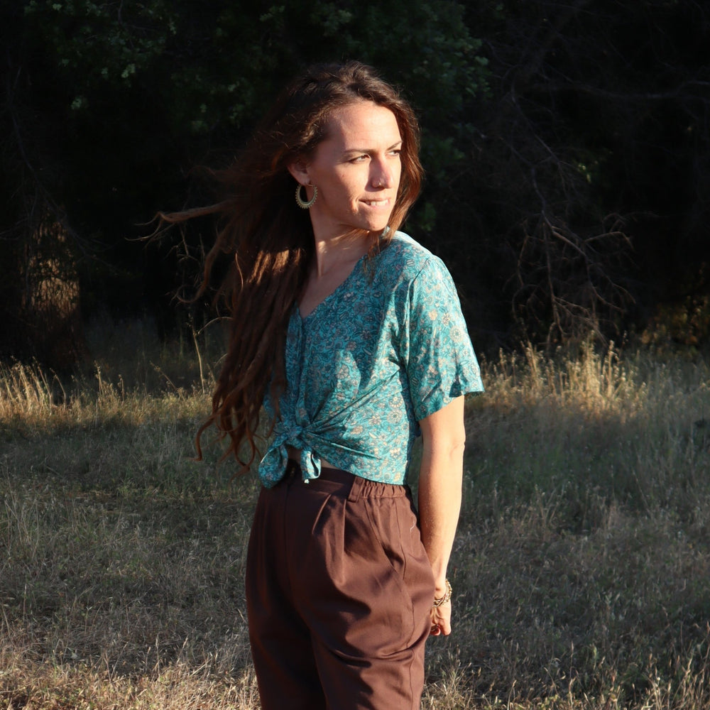 Beatrix Button Top - Large (0010) - Ethically Made